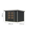 Abri de jardin 6,4m² en bois anthracite + acier gris Jupiter 4C - Karibu