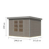 Abri de jardin 6,4m² en bois gris clair + acier gris Jupiter 4D - Karibu