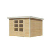 Abri de jardin 7,2m² en bois brut + acier blanc Jupiter 5A - Karibu