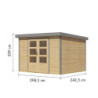 Abri de jardin 7,2m² en bois brut + acier gris Jupiter 5A - Karibu
