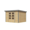 Abri de jardin 7,2m² en bois brut + acier gris Jupiter 5A - Karibu