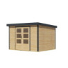 Abri de jardin 7,2m² en bois brut + acier anthracite Jupiter 5A - Karibu
