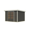 Abri de jardin 7,2m² en bois gris + acier blanc Jupiter 5B - Karibu