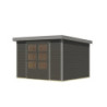Abri de jardin 7,2m² en bois gris + acier gris Jupiter 5B - Karibu