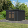 Abri de jardin 7,2m² en bois et acier anthracite Jupiter 5B - Karibu