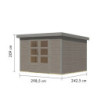 Abri de jardin 7,2m² en bois gris clair + acier gris Jupiter 5B - Karibu