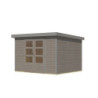 Abri de jardin 7,2m² en bois gris clair + acier gris Jupiter 5B - Karibu