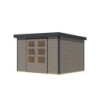 Abri 7,2m² en bois gris clair + acier anthracite Jupiter 5B - Karibu