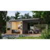 Abri de jardin 4,45m² Jupiter 2B - acier gris alu - appentis - Karibu