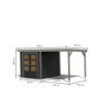 Abri de jardin 4,45m² Jupiter 2C - acier gris alu - appentis - Karibu