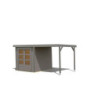 Abri de jardin 4,45m² Jupiter 2D - acier gris alu - appentis - Karibu