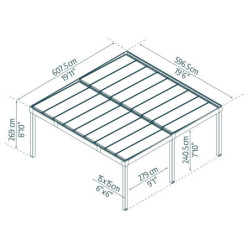 Carport en aluminium et polycarbonate 36,2m² Oslo - Canopia by Palram