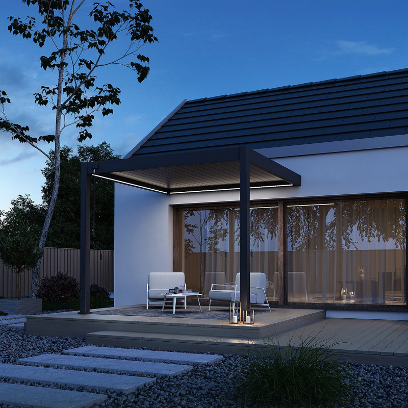 Kit éclairage LED 3m + télécommande pour pergola adossée Ombrea