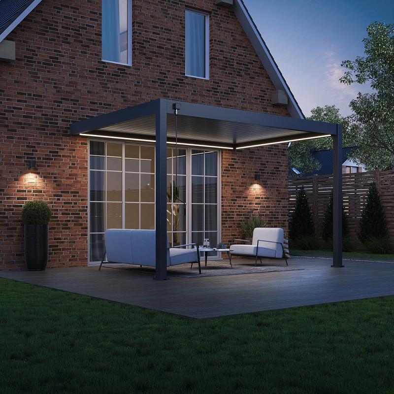 Kit éclairage LED 3m et 4m+ télécommande pour pergola adossée Ombrea