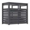 Abri pour 2 poubelles de 240L en bois gris terre, bac à plantes, Karibu