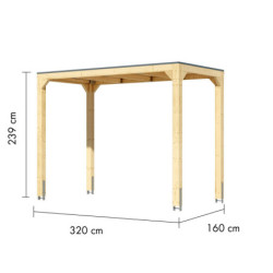 Pavillon 5,12m² en bois lamellé-collé Cubus - Karibu