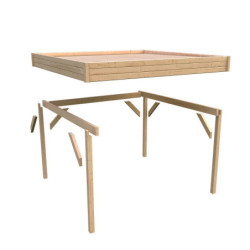Pavillon 5,12m² en bois lamellé-collé Cubus - Karibu