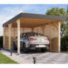 Carport 15,22m² en bois brut, lamellé-collé, Leimholz 1, Karibu