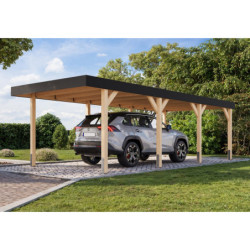 Carport 22,62m² en bois brut, lamellé-collé, Leimholz 2, Karibu