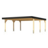 Carport double 26,88m² en bois brut, lamellé-collé, Leimholz 1, Karibu