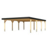 Carport double 40m² en bois brut, lamellé-collé, Leimholz 2, Karibu