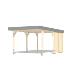 Paroi à ventelles, latérale pour tous les carports Leimholz - Karibu