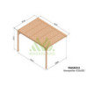 Pergola adossée 4x3m - bois massif traité - Montpellier - Maderland