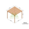 Pergola autoportante 3x3m - bois massif traité - Toulouse - Maderland
