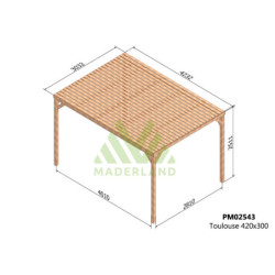 Pergola autoportante 4x3m - bois massif traité - Toulouse - Maderland
