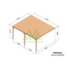 Pergola adossée 5x4m - bois massif traité - Rennes - Maderland