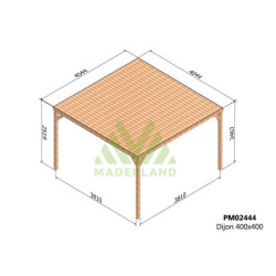 Pergola autoportante 4x4m - bois massif traité - Dijon - Maderland