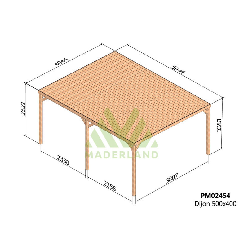 Pergola autoportante 5x4m - bois massif traité - Dijon - Maderland