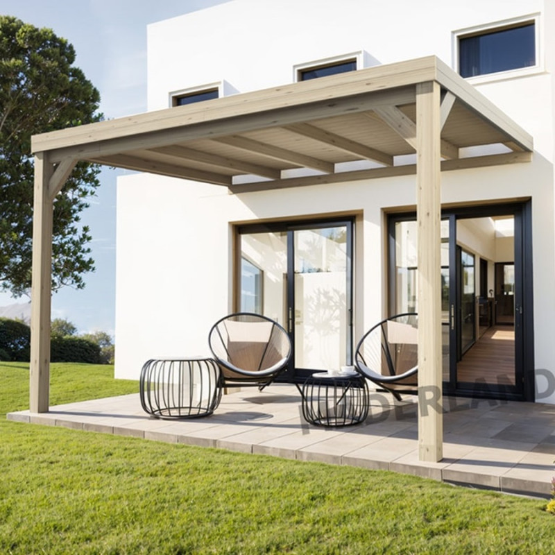 Pergola adossée 300x300cm - lamellé-collé - Reims - Maderland