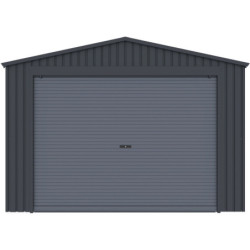 Garage métal gris 15,1m² Porte enroulable + kit d'ancrage X-METAL