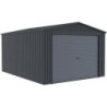 Garage métal gris 15,1m² Porte enroulable + kit d'ancrage X-METAL