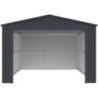 Garage métal gris 15,1m² Porte enroulable + kit d'ancrage X-METAL