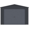 Garage métal anthracite 17,31m² porte enroulable + kit d'ancrage X-METAL