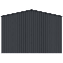 Garage métal anthracite 17,31m² porte enroulable + kit d'ancrage X-METAL