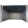 Garage métal anthracite 17,31m² porte enroulable + kit d'ancrage X-METAL