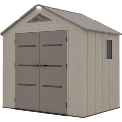 Abri de Jardin HDPE Sunlife 4,5m² Crème/Marron avec Plancher - JOBU