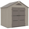 Abri de Jardin HDPE Sunlife 4,5m² Crème/Marron avec Plancher - JOBU