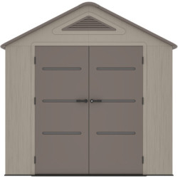 Abri de Jardin HDPE Sunlife 4,5m² Crème/Marron avec Plancher - JOBU