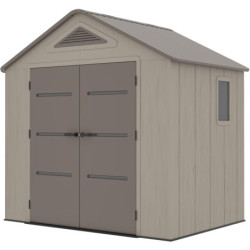 Abri de Jardin HDPE Sunlife 4,5m² Crème/Marron avec Plancher - JOBU