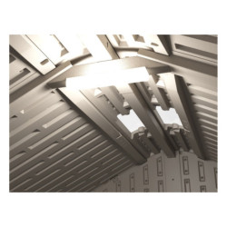 Abri de Jardin HDPE Sunlife 4,5m² avec Plancher - Crème/Gris | JOBU