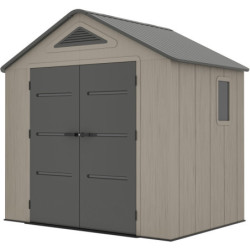 Abri de Jardin HDPE Sunlife 4,5m² avec Plancher - Crème/Gris | JOBU