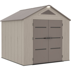 Abri de Jardin HDPE Sunlife 6,15m² avec Plancher - Crème/Marron | JOBU