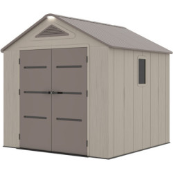 Abri de Jardin HDPE Sunlife 6,15m² avec Plancher - Crème/Marron | JOBU