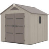 Abri de Jardin HDPE Sunlife 6,15m² avec Plancher - Crème/Marron | JOBU