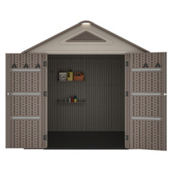 Abri de Jardin HDPE Sunlife 6,15m² avec Plancher - Crème/Marron | JOBU