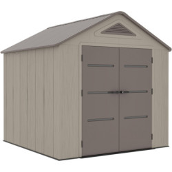 Abri de Jardin HDPE Sunlife 6,15m² avec Plancher - Crème/Marron | JOBU